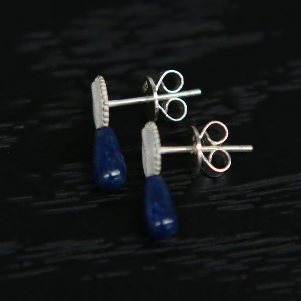 OLIO E ACETO Sterling Silver Quartzite/Lapis Lazuli/Red Snakeskin Jade Annual Ring Teardrop Earrings OLIO-OA13E02-LY Blue/Silver (OA13E01)